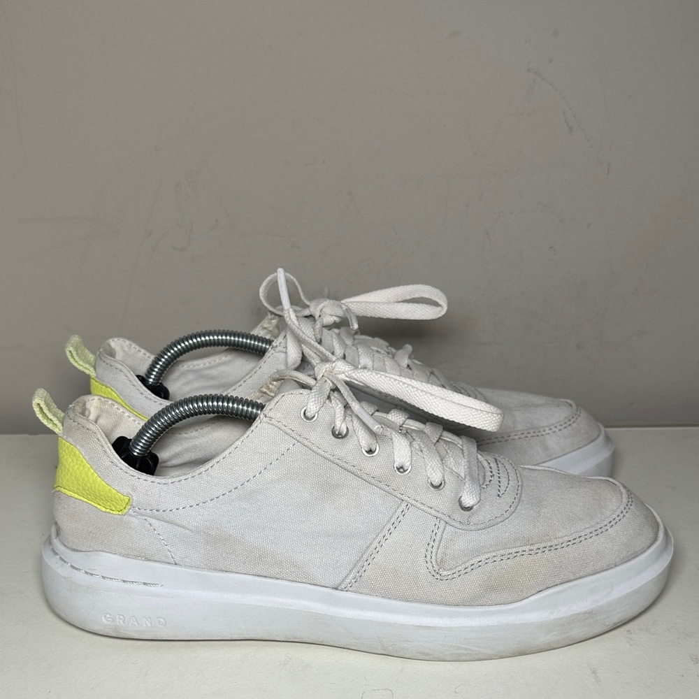 Cole Haan grand off white grayish Sneakers with Neon Yellow Detail